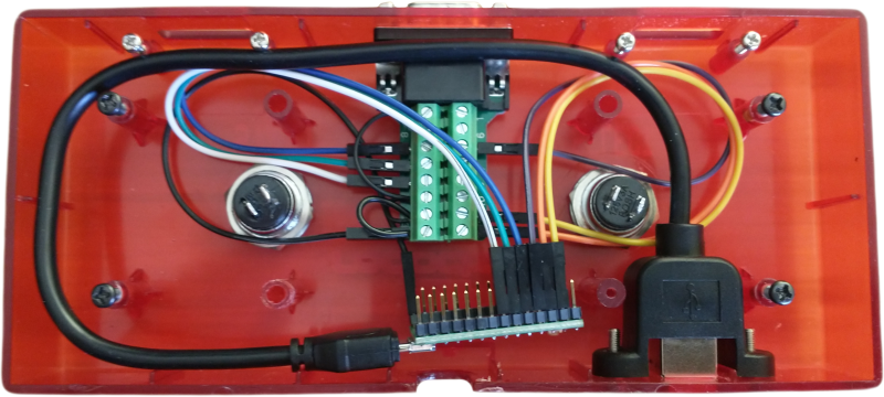 The modified control box interior