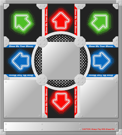 Drawing of a RedOctane PXMTP DDR pad
