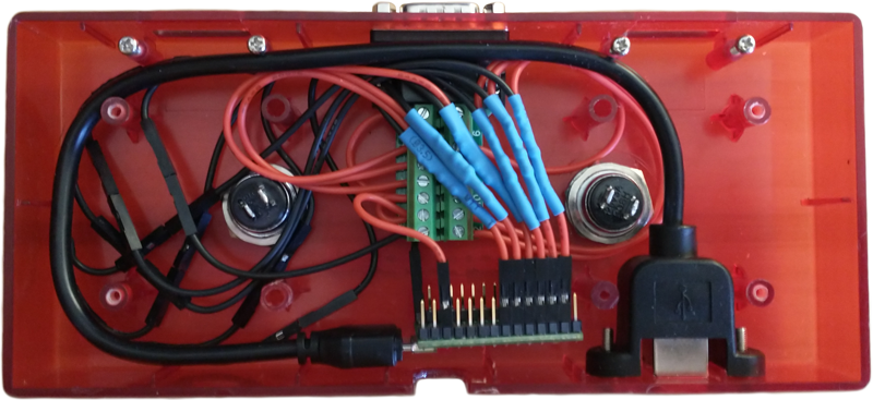 The modified control box interior